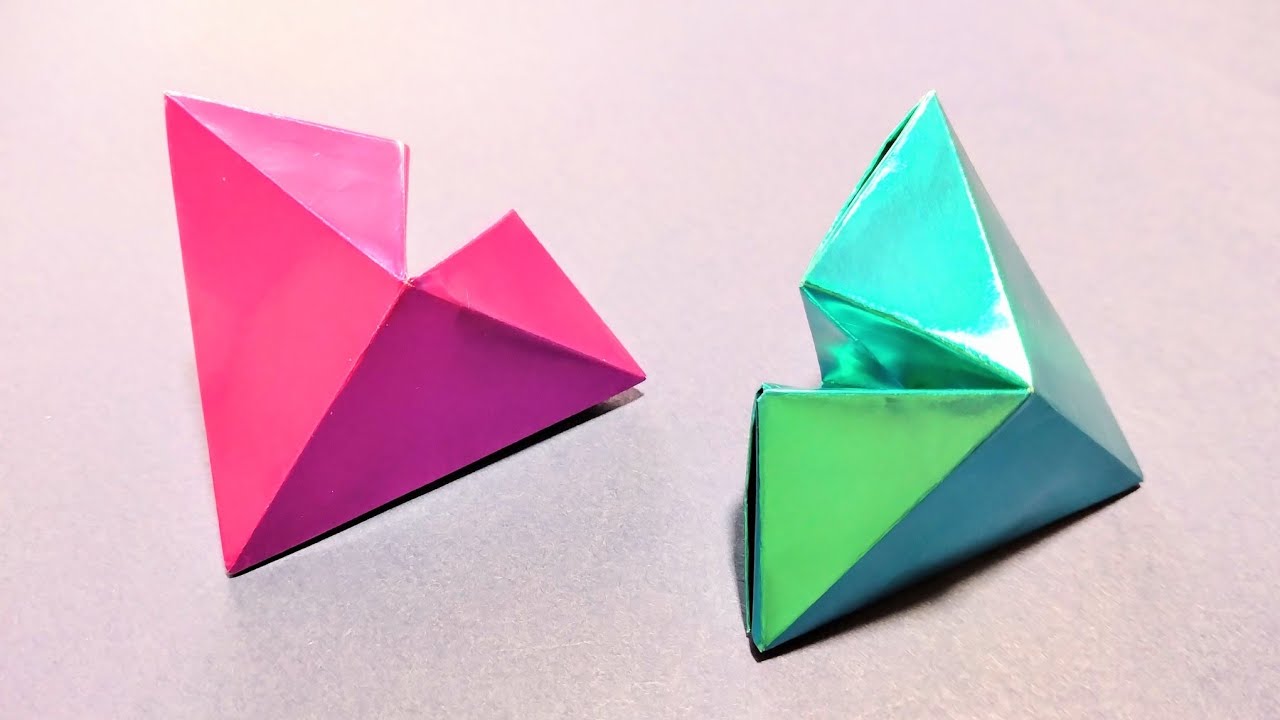 折り紙 バレンタインにおすすめ♡立体ハート改 Origami 3D heart