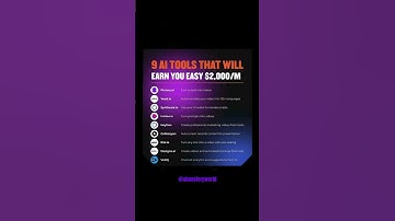9 AI Tools That Can Make You 2K/Month — No Tech Skills Needed! 💰🚀Save this.🔥