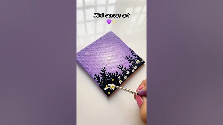 easy canvas art idea🌼💜 #shorts #canvaspainting #minicanvaspainting #painting #minicanvas thumbnail