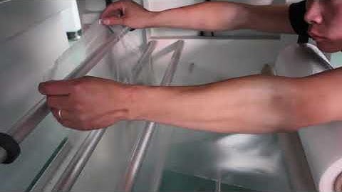 how to thread the film of the accordion masking tape shrink machine