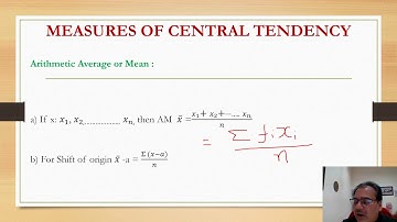 MEASURES OF CENTRAL TENDENCY: Prof.(Dr.) Ravi Kant Mishra