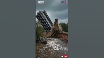 Apartment Collapses After Riverbank Erosion! #shorts #trending #viral