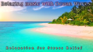 Relaxing music with Ocean Waves : Beautiful piano, sleep music, Stress Relief#wavessounds