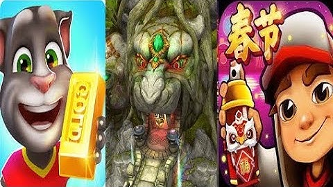 Talking Tom Gold Run VS Subway Surf VS Temple run Ginger Gold Run Videos