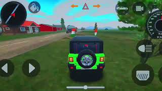 🍏GREEN MAHINDRA THAR 💥 MOUNTEN SKY BLUE INDIAN FLAGE MODIFIED THAT'S 4x4 GANGSTER GAME #skyblue#thar