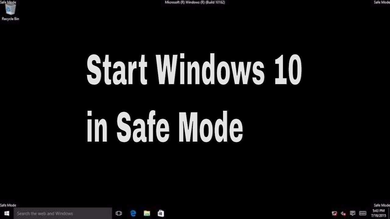 how to start windows 10 in safe mode - YouTube