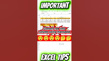 Convert row into column | transpose | excel | excel tips #shortsfeed #shorts #trending #excel