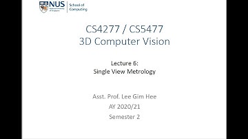 3D Computer Vision | Lecture 6 (Part 3): Single view metrology
