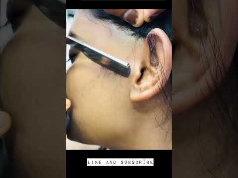 Girl Gets Her Face Shaved In Barbershop With Razor Hair Barber Barbershop Razor Faceshave