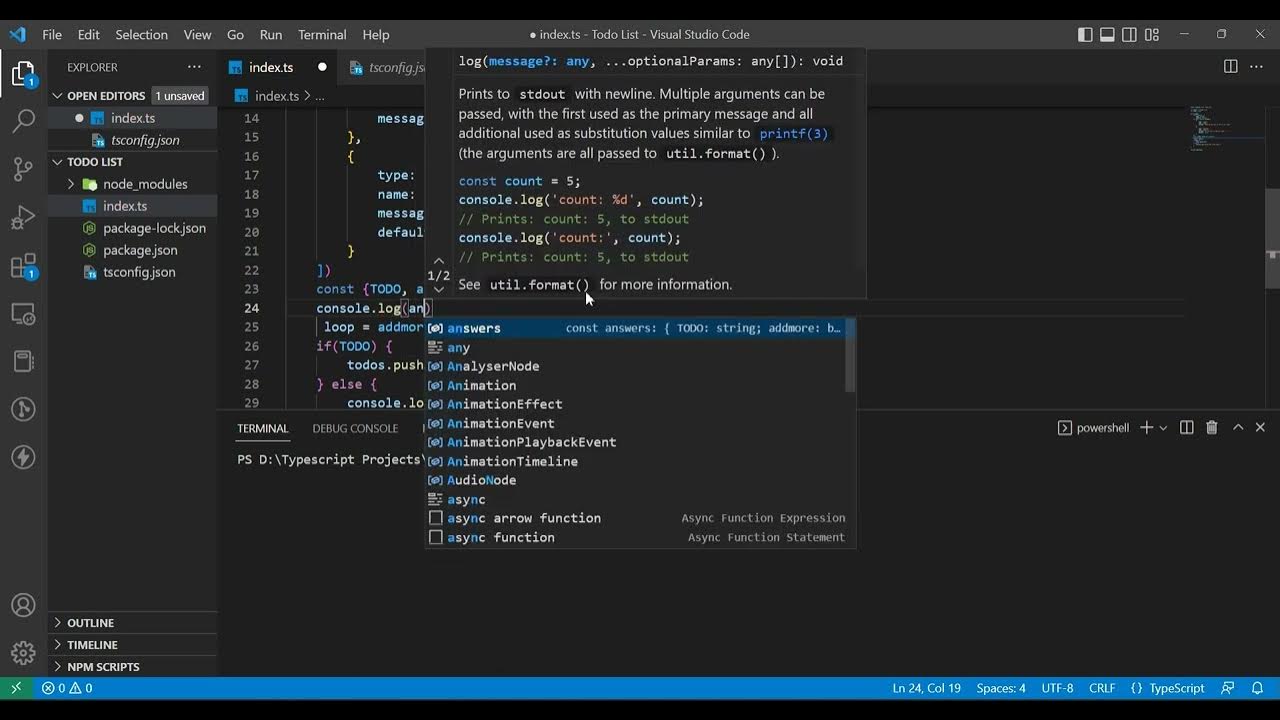 Project 03 Todo List CLI in TypeScript - YouTube