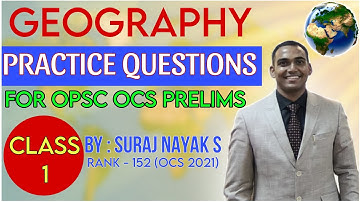 OPSC OCS/OAS Prelims 2024 Physical Geography Practice Question |Class 1| #OPSC #OAS #UPSC #Geography