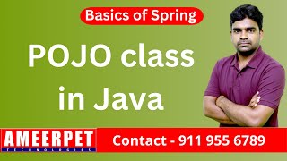 POJO Class in Java | Spring | Ameerpet Technologies | By Srinivas