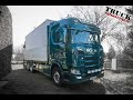 Scania V8 R650 Baustoffzug liefert Container an