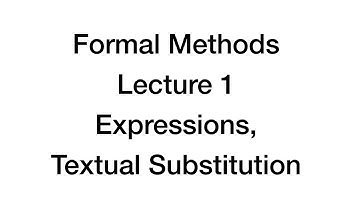 Formal Methods, Lecture 1