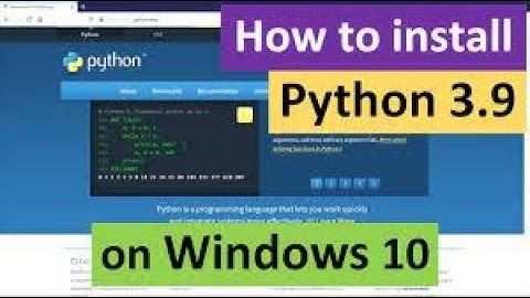 How to Install Python 3 9 0 on Windows 10 @How To Install
