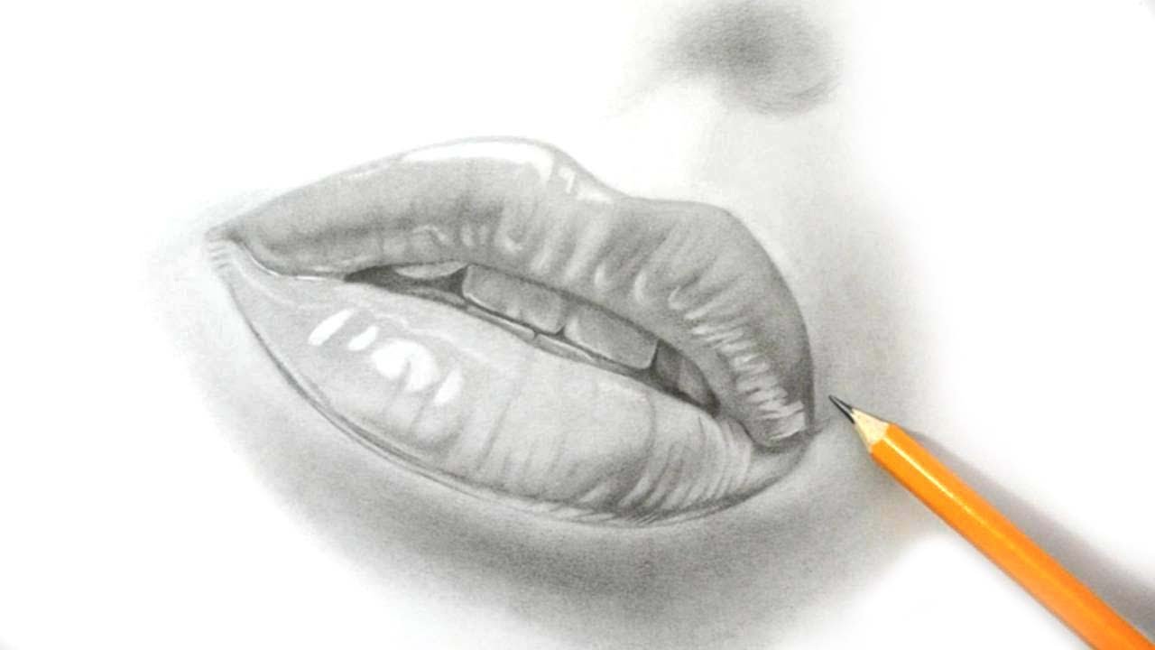 How I Draw Lips Realistic Pencil Drawing Youtube