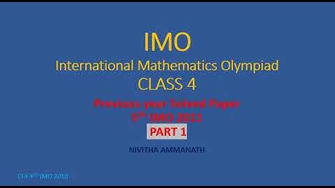 Class 4 5th IMO 2011 Part 1//Solved Previous year Question Paper