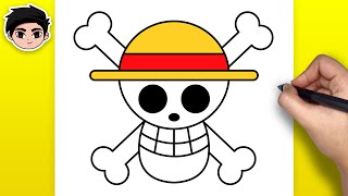 How to Draw Straw Hat Logo from One Piece | Easy Step-by-Step
