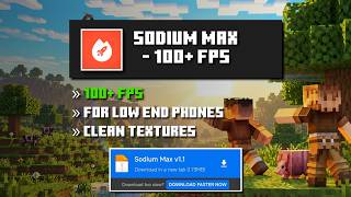 Best FPS Boost Texture Pack for MCPE! 🚀 Sodium Max (No Lag & 200  FPS) | Minecraft Bedrock
