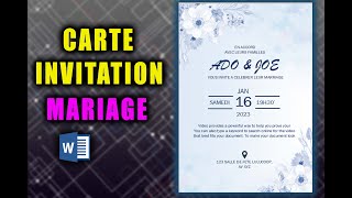 FAIRE un carte d'invitation MARIAGE COMME SUR CANVA