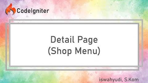Product Details Page (Shop Menu) - Build eCommerce Website Using CodeIgniter 3