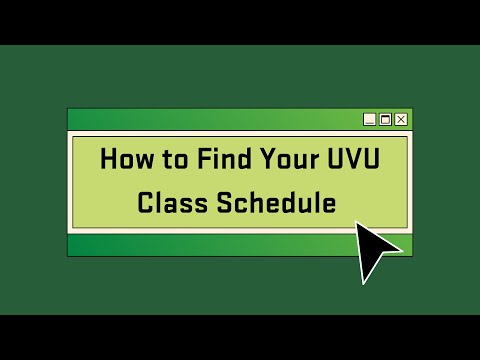 How to Find Your UVU Class Schedule