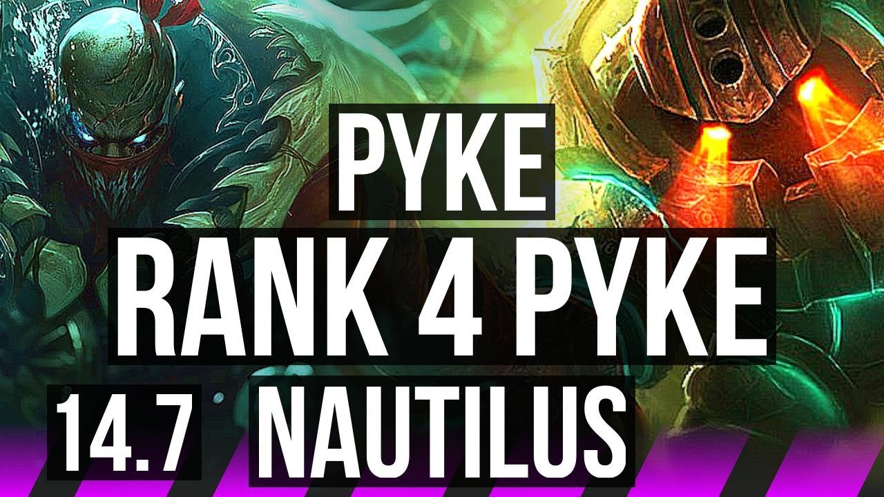 PYKE & Varus vs NAUTILUS & Draven (SUP) 9/0/7, Rank 4 Pyke, Legendary
