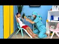 Mark teaches kids the rules of dental care and kids play with Dad