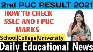 GOOD NEWS : karnataka PUC Board 2nd PUC Result 2021| SSLC & 1st PUC Mark