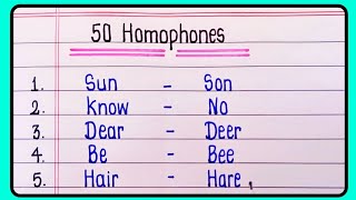 Homophones | 50 Homophones | Homophones In English | English Grammar