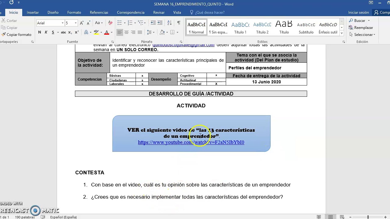08/06/2020 Emprendimiento 5-2 Semana 16: Características del emprendedor