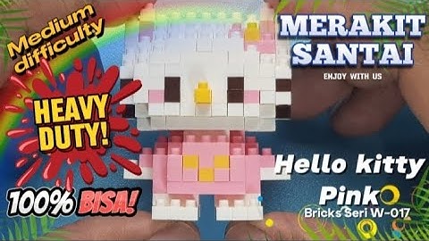 Merakit santai Lego Bricks Hello kitty pink dress Seri W-017