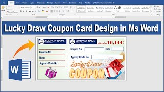 Lucky Draw Coupon Card Design in Ms Word Hindi Tutorial screenshot 3