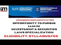 NISM + MNLU MUMBAI offer LLM degree in investment & securities laws @insidermantra