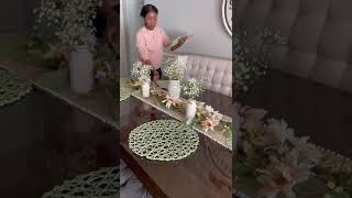 Easy table decor idea #tabledecoration #springdecor