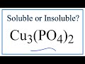 Solubility of Copper II Phosphate