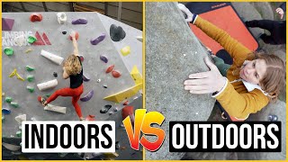 Bouldering outdoors for the first time
