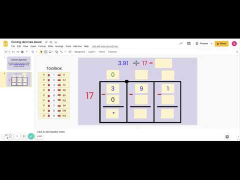 Dividing Decimals with the Box Method