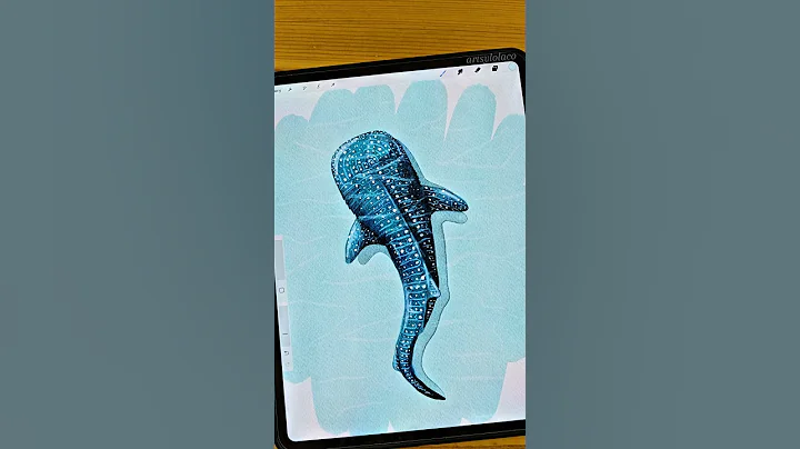 Whale Shark Full Tutorial Available Now! #procreate #shorts #art #watercolor