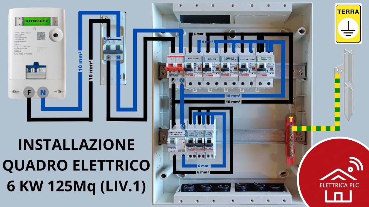 Interruttore automatico magnetotermico differenziale salvavita modulare per  quadro elettrico 2P+N 6ka 10 ampere