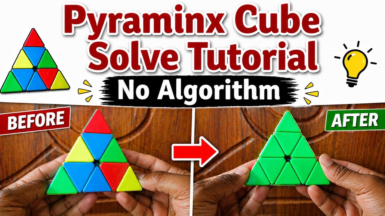 Pyraminx Beginner Method Pyraminx Cube Solve Without Algorithm || Easy Method Beginner Tutorial ...