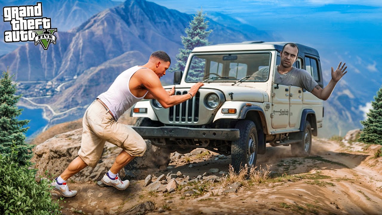 Franklin Trapped A Mountain At Jeep Sawari In Gta 5
