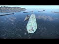 Yamato At San Francisco Bay With Modern Cargo Ships Yamato At San Francisco Bay With Modern Cargo Ships