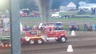 Semi truck pulling at Rice County Fair
