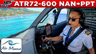 Air Moana ATR72-600 Cockpit Fiji to Tahiti