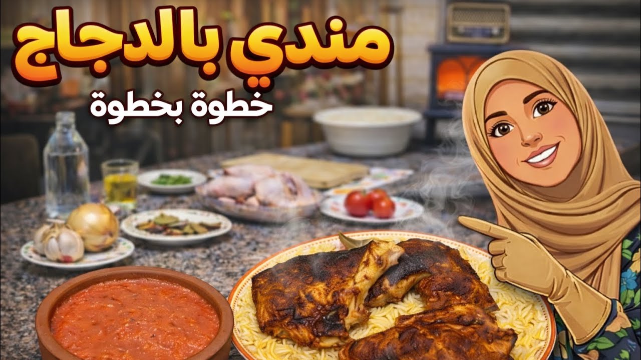 وصفات بسمتنا | مندي بالدجاج خطوة بخطوة مع تتبيلة التحمير والدقوس.