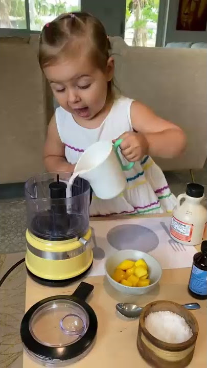 2 Year Old Makes Pudding #shorts