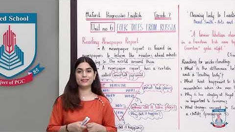 Class 7 - English - Unit 6 - Lecture 9 Newspaper report  - Allied Schools