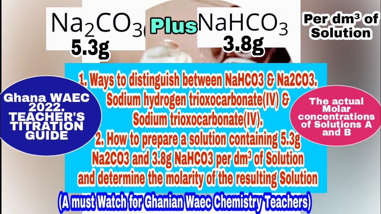 Sodium Carbonate vs Sodium hydrogen carbonate.(Na2CO3 & NaHCO3)How to