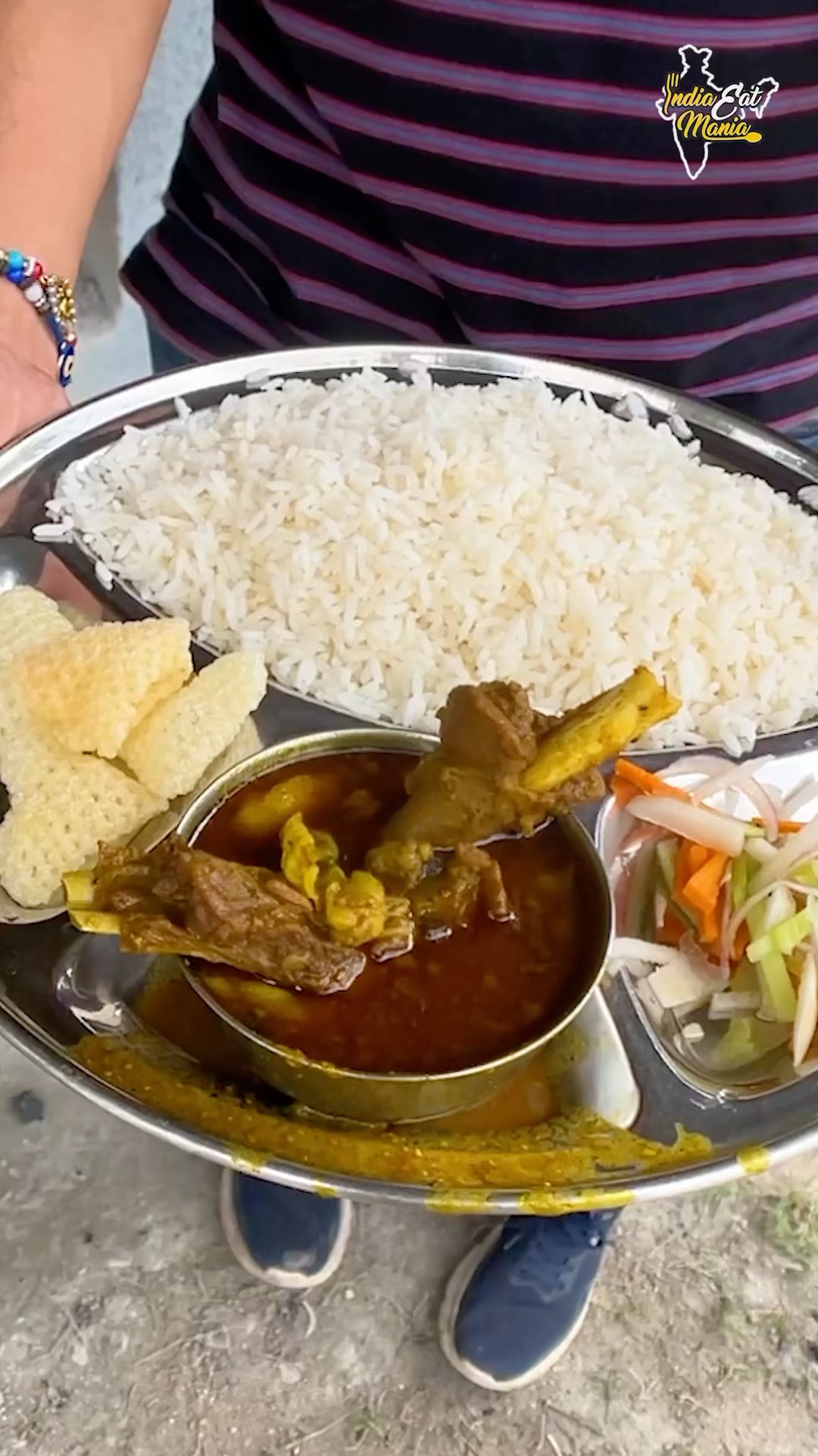 Ranchi Most Viral Cheapest Khasi Mutton Chawal Thali Rs. 80/- Only #jharkhand #shorts